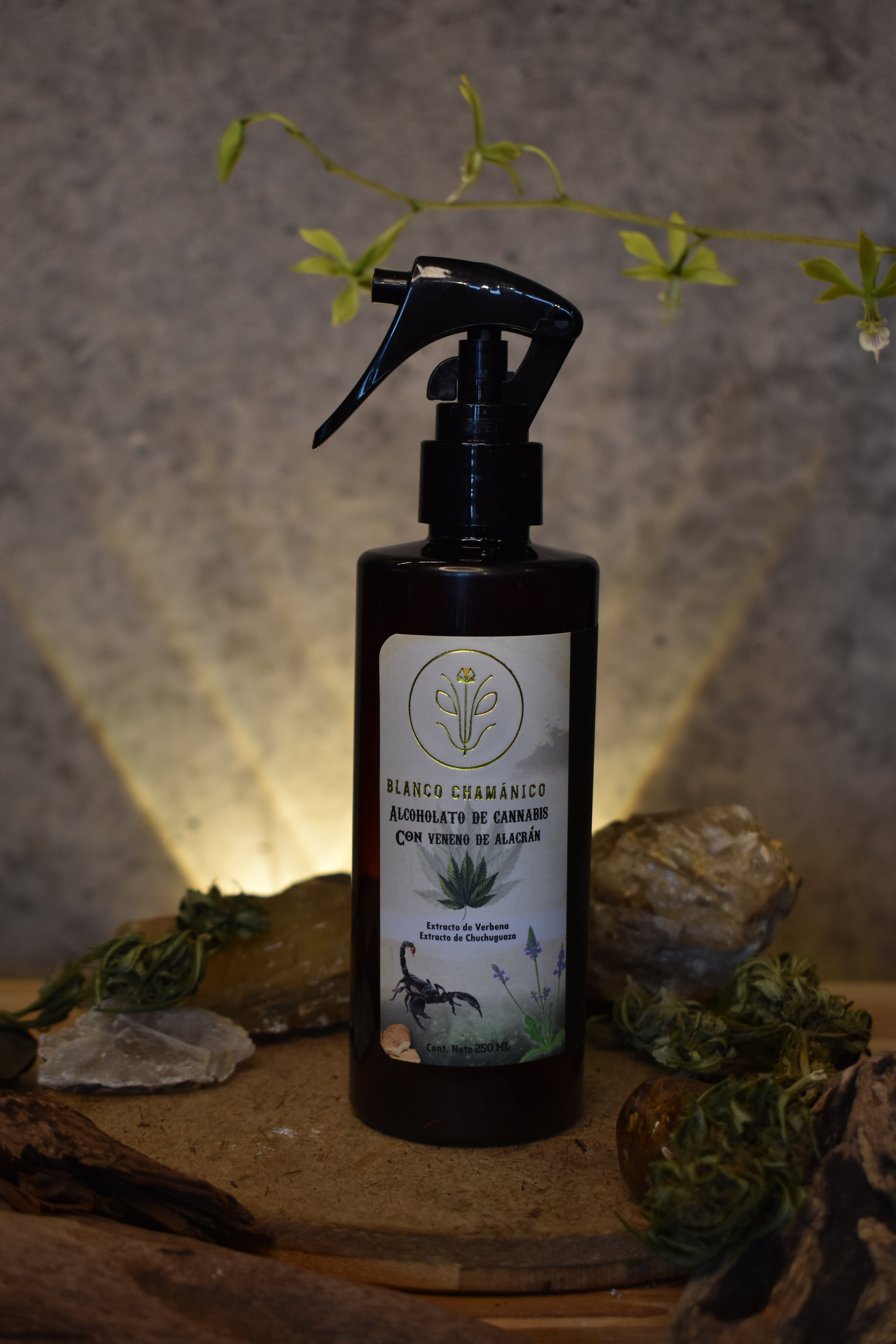 Alcoholato de cannabis con veneno de alacrán